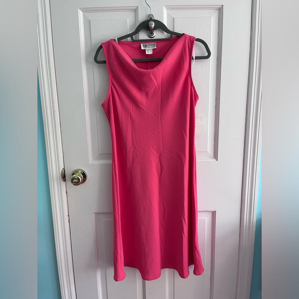Pink Cowl Neck Dress